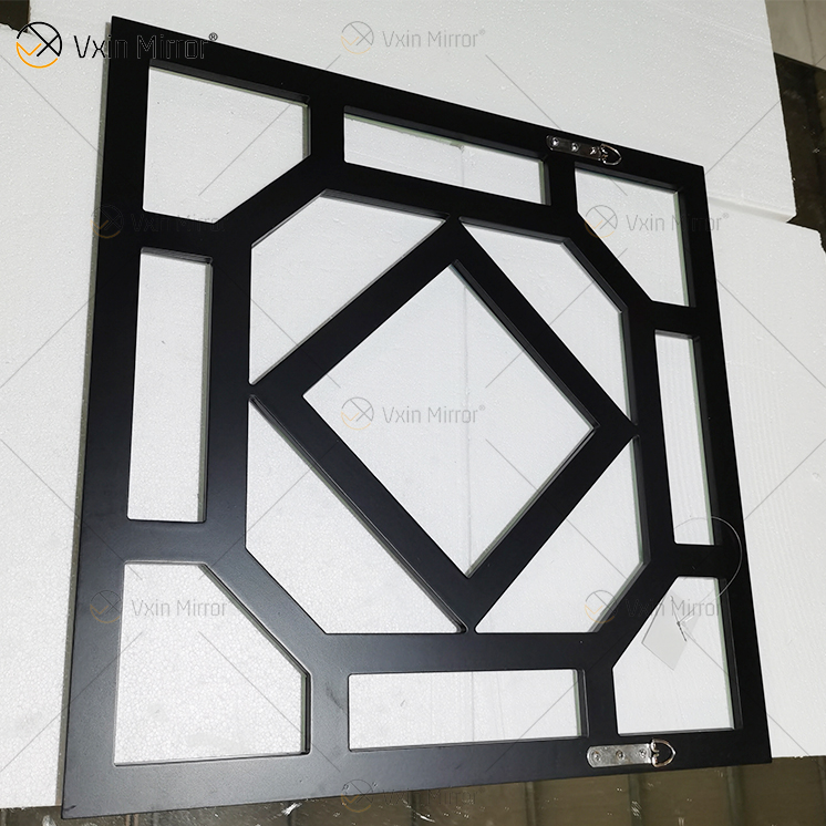 Espelho decorativo de parede espelhado quadrado com borda chanfrada espelhos modernos e elegantes montados na parede WXM-1585