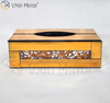 Espelho Vxin WXB-001 Vidro Luxo Marrom Caixa de Lenços de Diamante Triturado Caixa de Lenços Espelho