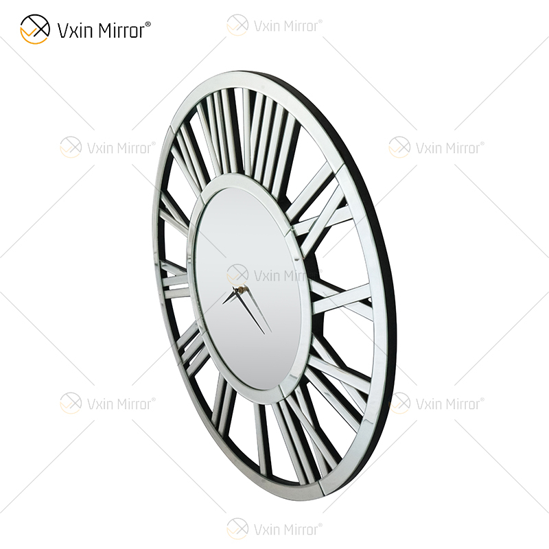 Venda imperdível WXMC-04 Moderno Decorativo de Parede Elegante Design Numeral Romano Prata e Ouro Relógio Espelho de Parede