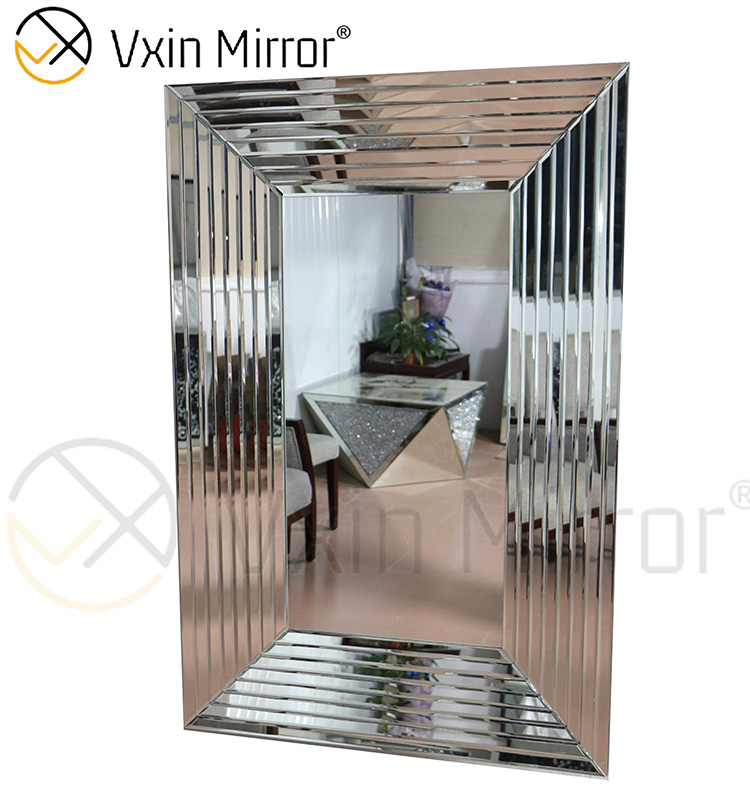 Decoração de Parede Design WXM-1529 Espelho Arte de Parede Retangular Prata Espelho Pendurado na Parede