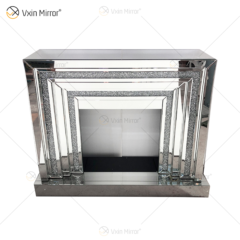 WXWF-1093 Lareira de espelho flutuante de cristal cintilante diamantes com inserções em venda imperdível personalizável