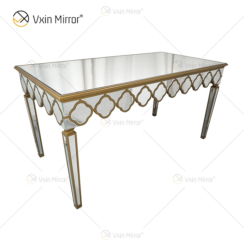Mesa de centro de suprimentos Facoty Luxo WXF-668 Mesa de centro espelhada caseira de ouro puro