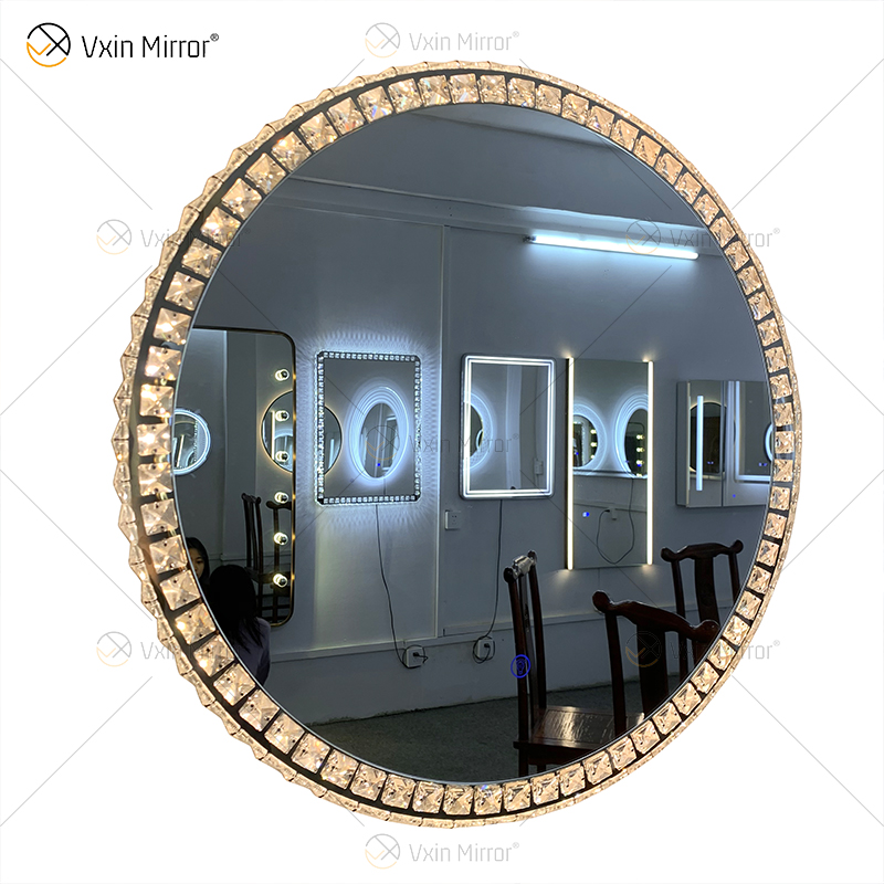 WXDL-115 LED 3 cores luz prata moldura de cristal fonte de alimentação à prova d'água 4 mm sem cobre espelho de proteção ambiental