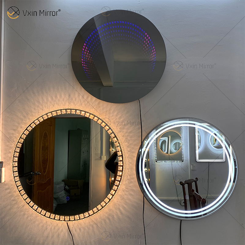WXDL-114 LED Controle Remoto Fonte de alimentação à prova d'água de 6 cores RGB Espelho de túnel de luz sem moldura montado na parede