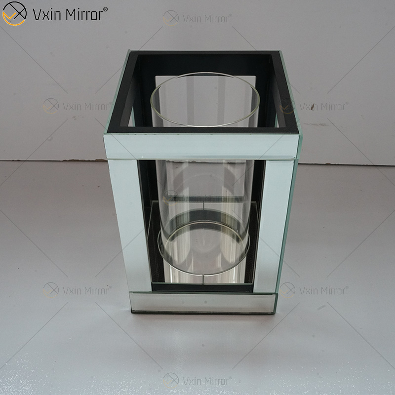Nome personalizável moderno elegante WXCH-064 prata cristal espelhado castiçal para casamento em casa