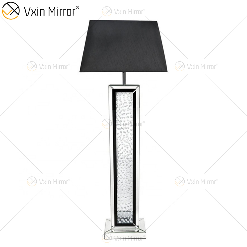 Moldura Preta WXFL-056 Sala de Estar Elegante Prata Moderno Cristal 3D Espelhado Lâmpada Espelho Lâmpada Espelho