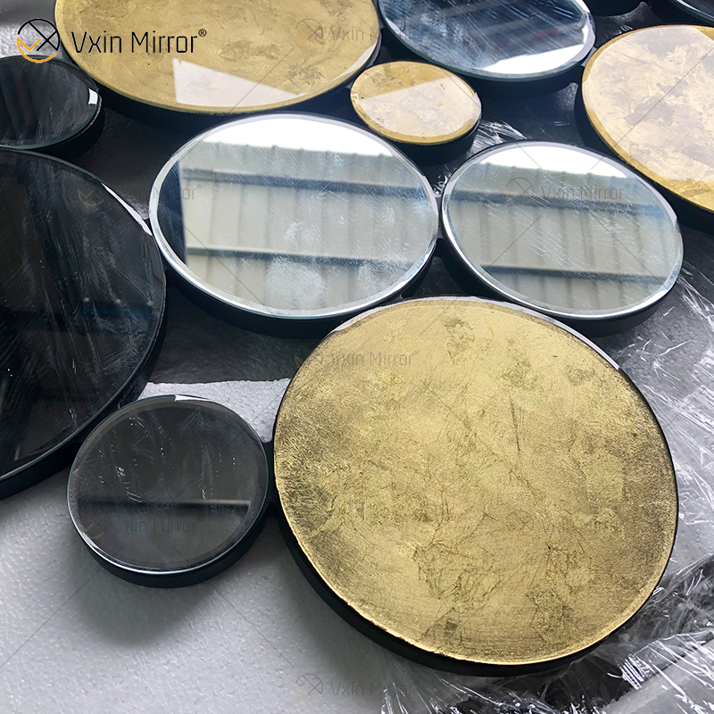 Venda imperdível WXM-1961 Golden Leaf 3D espelho de parede de luxo Espelho de parede antigo