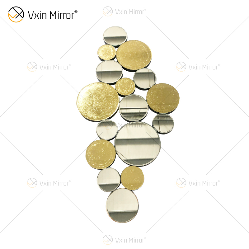 Venda imperdível WXM-1961 Golden Leaf 3D espelho de parede de luxo Espelho de parede antigo