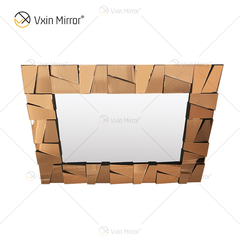 Fornecimento de fábrica WXM-1064 Decoração de parede de vidro marrom espelho de parede de luxo