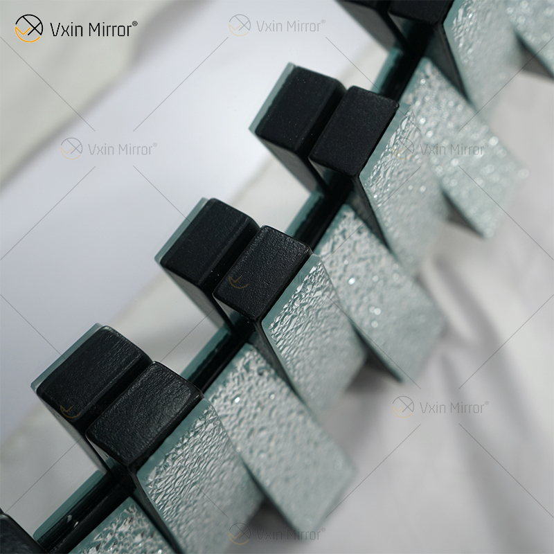 Alta Qualidade WXM-1138 Decoração de Parede Diamante Prata 3D Espelho Pendurado na Parede