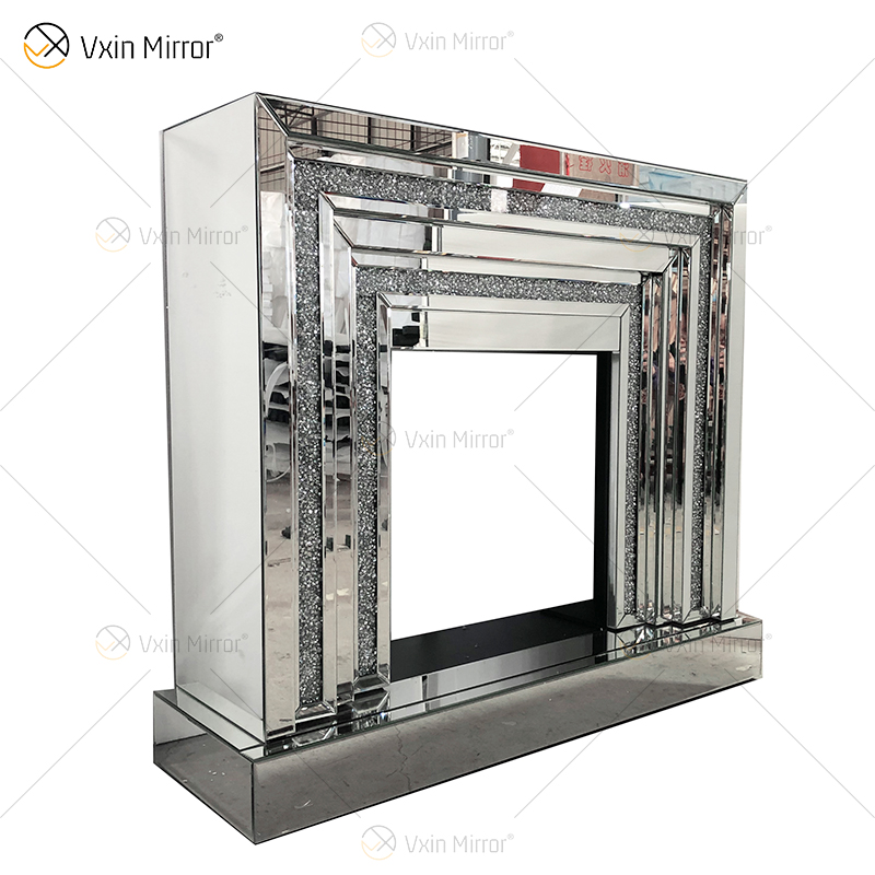 WXWF-1093 Lareira de espelho flutuante de cristal cintilante diamantes com inserções em venda imperdível personalizável