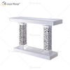 Terno acrílico de alta qualidade prata grande cristal parede espelho mesa lateral mesa de centro sala de estar conjuntos de cristal