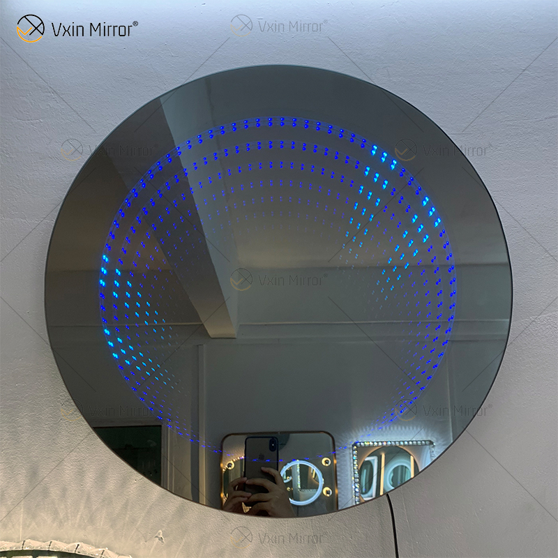 WXDL-114 LED Controle Remoto Fonte de alimentação à prova d'água de 6 cores RGB Espelho de túnel de luz sem moldura montado na parede