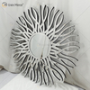 Fornecimento de fábrica prata WXM-1655 forma geométrica espelho de vidro decorativo de parede
