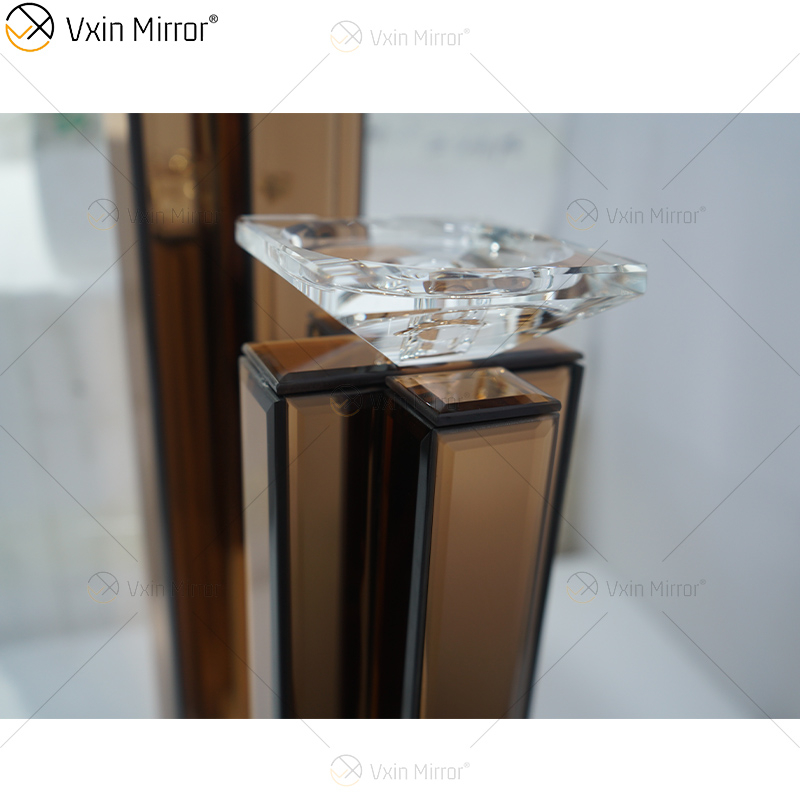 2 cores moderno elegante WXCH-079 prata cristal espelhado castiçal para casamento em casa
