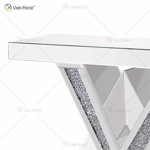 2022 Novos produtos Mesa de console de designer Mesas de console espelhadas de cristal de diamante esmagado