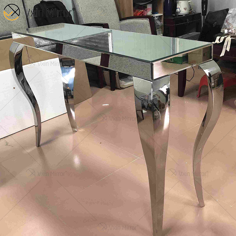 Mesa de centro com móveis para sala de estar moderna com brilho espelhado