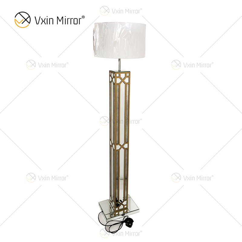Mesa de cabeceira WXFL-031 Sala de estar Luxo Prata LED Antigo Luminária de Piso Espelhada Lâmpada Espelho
