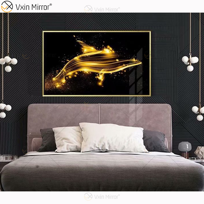 Cristal Porcelana Pintura Resina Revestida MDF Moldura Móveis Espelho Decorativo Parede Arte