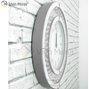 Relógio de parede redondo grande brilhante diamante chanfrado chanfrado 50 cm cristal flutuante prata espelhado WXC-009