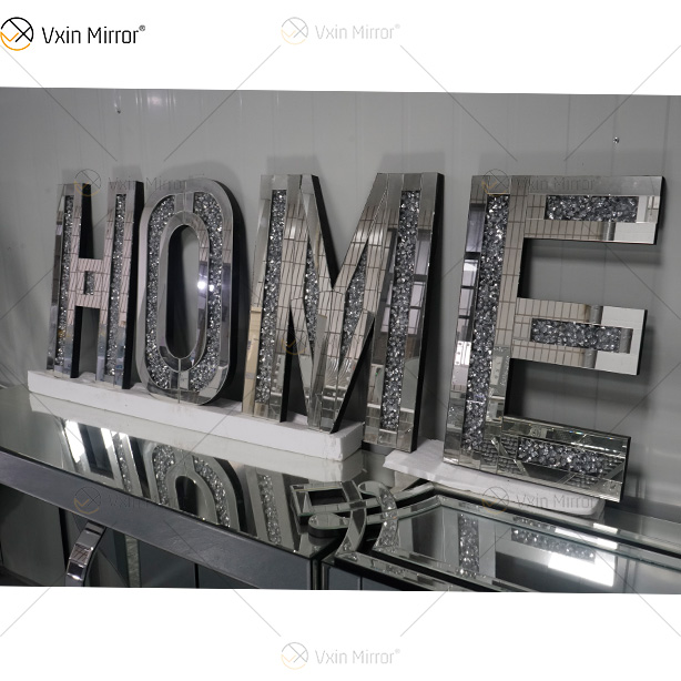 AMOR E CASA Decoração de casa doce e adorável Espelhos Morden Wall Decoração Diamante