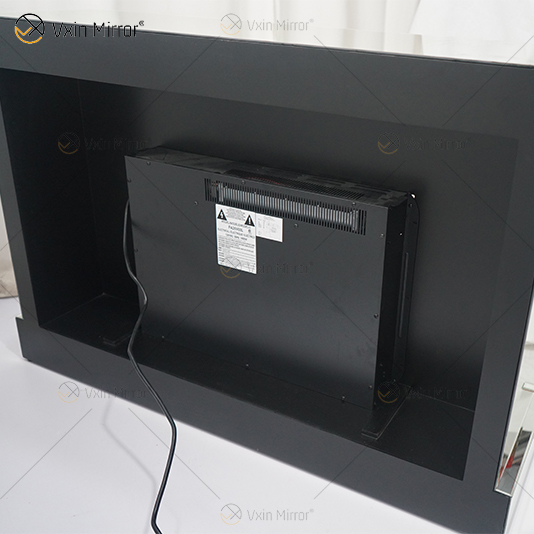 Diamond Luxury Popular Crush Brilhante Cristal Banda Dupla Espelhada WXWF-1109 Lareira Surround com Espelho Elétrico Lareira