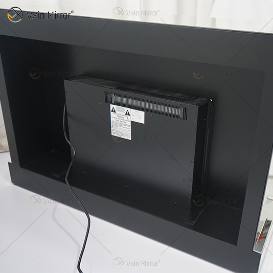 Diamond Luxury Popular Crush Brilhante Cristal Banda Dupla Espelhada WXWF-1109 Lareira Surround com Espelho Elétrico Lareira