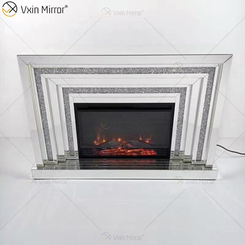 WXWF-1093 Lareira de espelho flutuante de cristal cintilante diamantes com inserções em venda imperdível personalizável