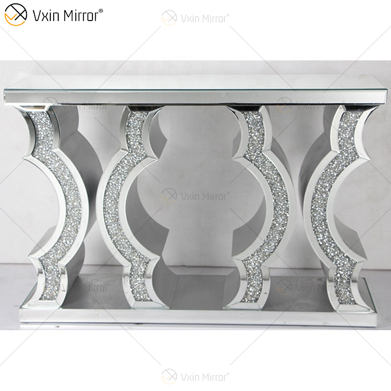 WXWF-513 Preço de Fábrica Atacado Art Déco Antigo Com Vidro Curvo Mesa Console