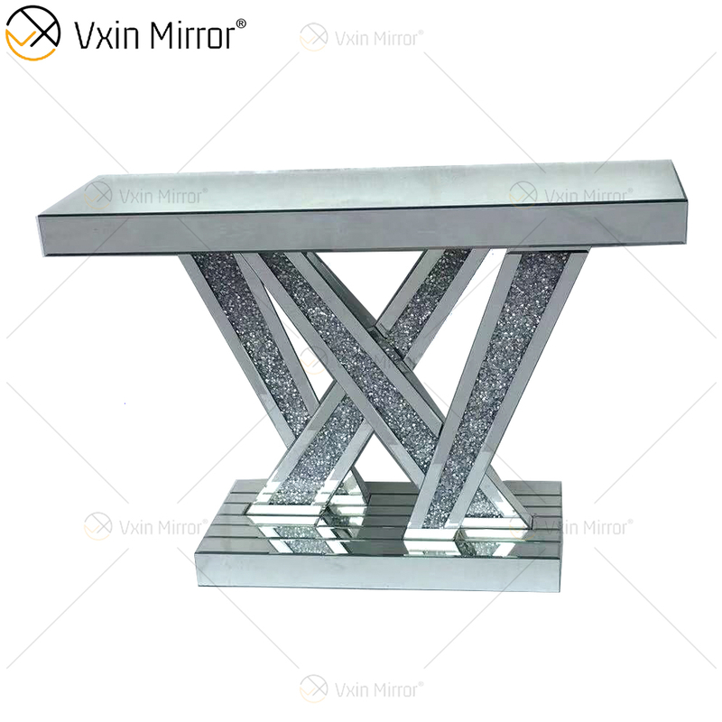 WXWF-513 Preço de Fábrica Atacado Art Déco Antigo Com Vidro Curvo Mesa Console