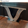 VXin Miorror WXWF-515 Preço Justo Elegante Estilo Francês Barato Demilune Mesa Console Espelhada Barato