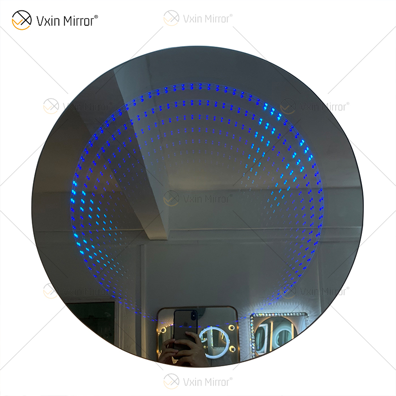 WXDL-114 LED Controle Remoto Fonte de alimentação à prova d'água de 6 cores RGB Espelho de túnel de luz sem moldura montado na parede