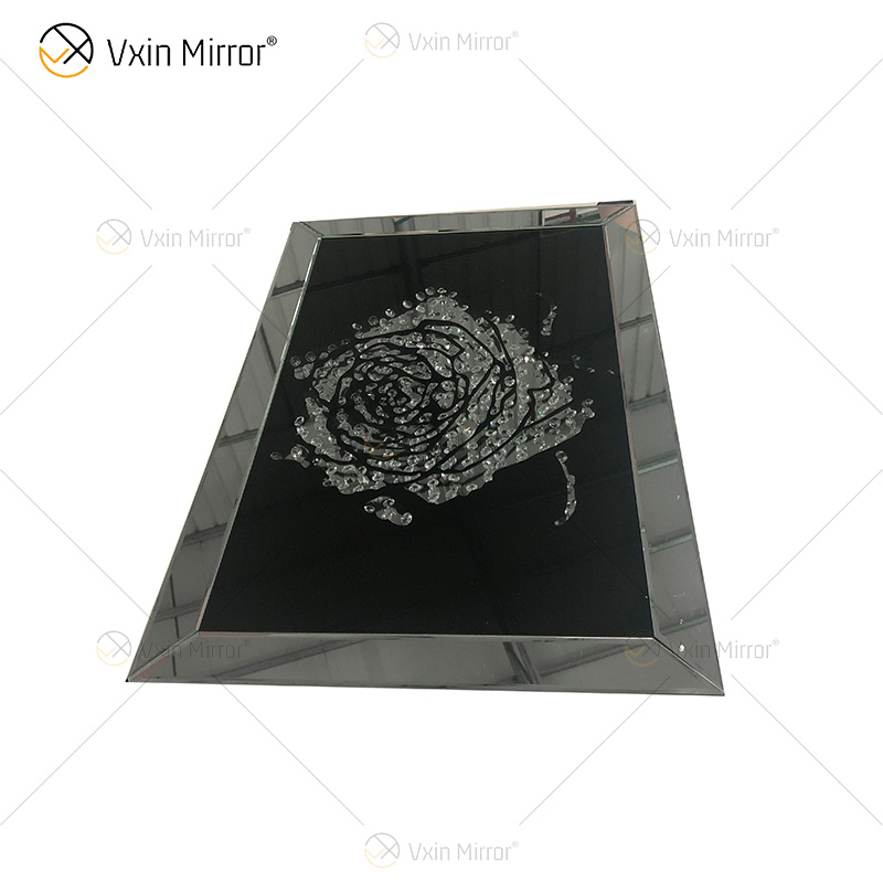 VXin WXMA-28 Decoração de Casa Moldura de Vidro Espelhado Rosa Arte de Parede Cristal Pintura de Porcelana Espelho Arte de Parede