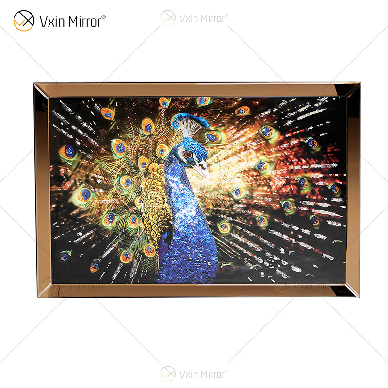Cristal Porcelana Pintura Resina Revestida MDF Moldura Móveis Espelho Decorativo Parede Arte