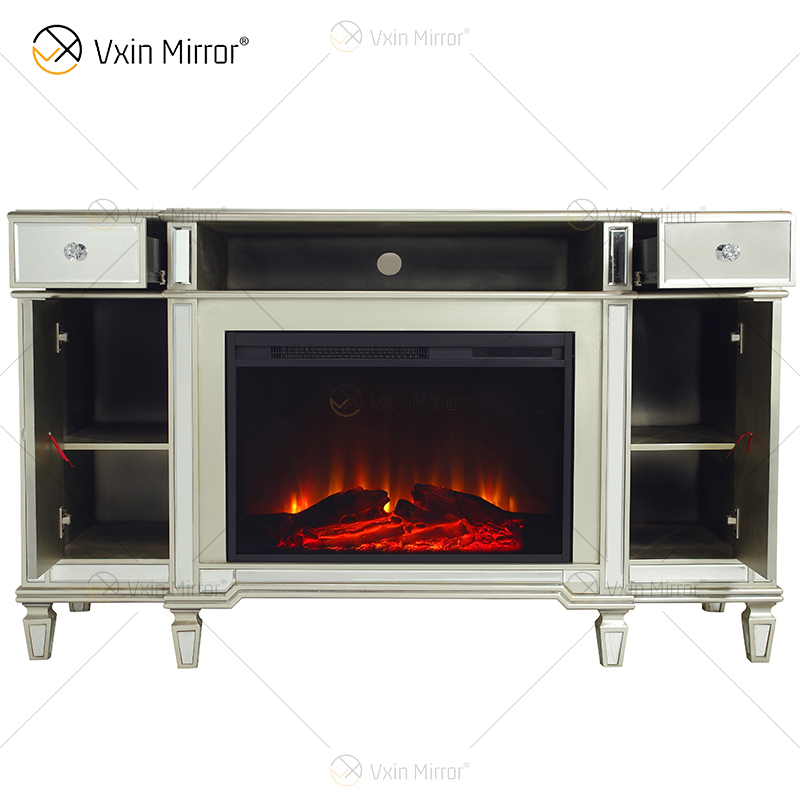 Lareira espelhada Kellington Media Console Lareira elétrica Lareira espelhada Suportes de TV Armário WXF-413