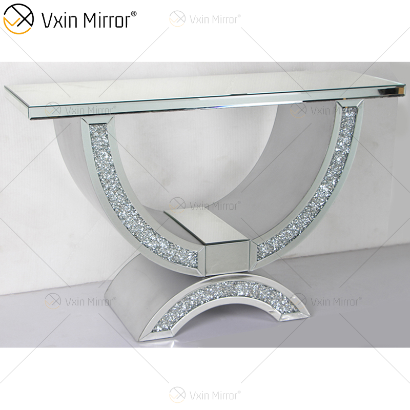 WXWF-513 Preço de Fábrica Atacado Art Déco Antigo Com Vidro Curvo Mesa Console