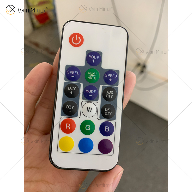 WXDL-114 LED Controle Remoto Fonte de alimentação à prova d'água de 6 cores RGB Espelho de túnel de luz sem moldura montado na parede