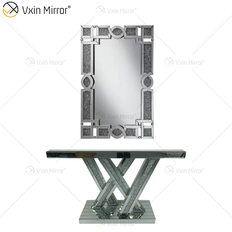 Espelho Vxin Venda imperdível Prata Cristal W Design Mesa Console com Espelho Corredor em Móveis de Sala de Estar