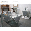 WXF-711-2 Estilo único diferente design moderno mesa de centro espelhada de vidro e mesa lateral