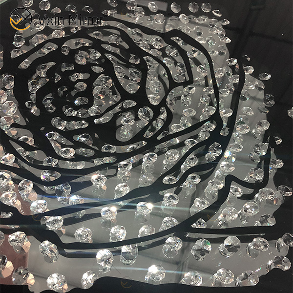 VXin WXMA-28 Decoração de Casa Moldura de Vidro Espelhado Rosa Arte de Parede Cristal Pintura de Porcelana Espelho Arte de Parede