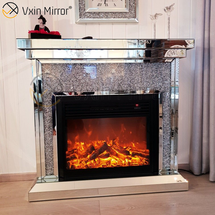 Espelho Vxin WXWF-1094 Lareira de espelho de diamante esmagado