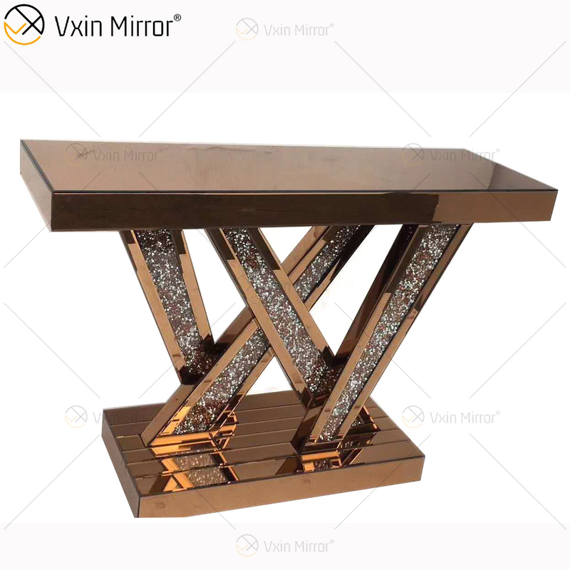 WXWF-513 Preço de Fábrica Atacado Art Déco Antigo Com Vidro Curvo Mesa Console