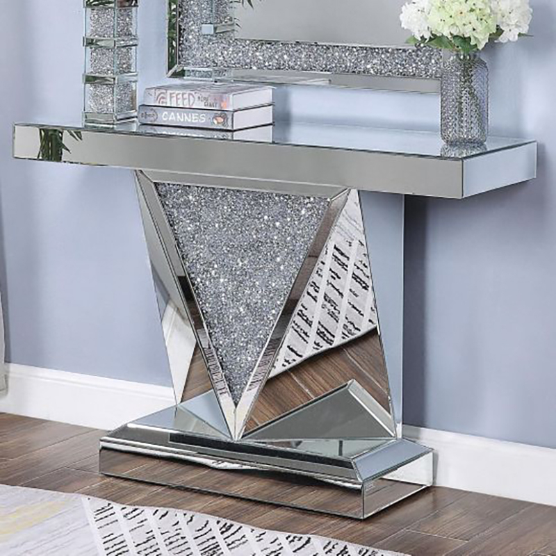 Mesa de console de diamante esmagado WXF-015 baratas mesas de console de vidro estilo nórdico