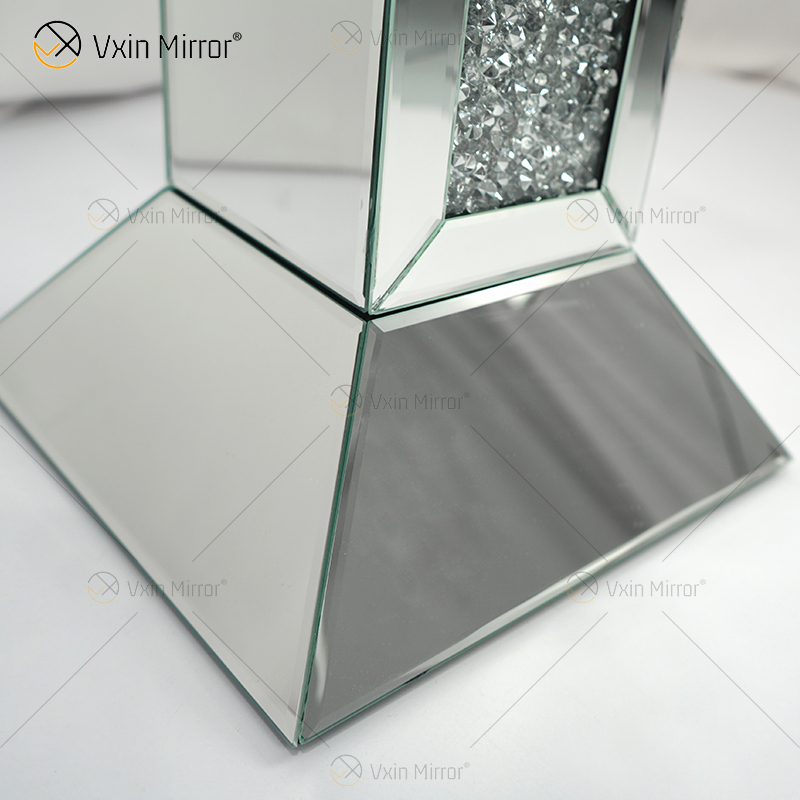 Novo Design Vxin WXF-722 Decoração de Casa Mesa Lateral Diamante Triturado Espelho Prata Móveis Mesa Lateral