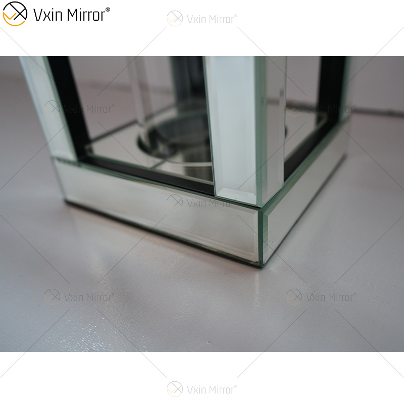 Nome personalizável moderno elegante WXCH-064 prata cristal espelhado castiçal para casamento em casa