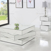 Mesa de centro espelhada Vxin WXF-2138 3D 3D brilhante com geometria de diamante esmagado prata coberta com diamantes