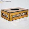 Espelho Vxin WXB-001 Vidro Luxo Marrom Caixa de Lenços de Diamante Triturado Caixa de Lenços Espelho
