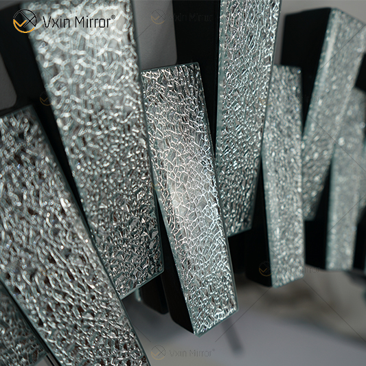 Alta Qualidade WXM-1138 Decoração de Parede Diamante Prata 3D Espelho Pendurado na Parede