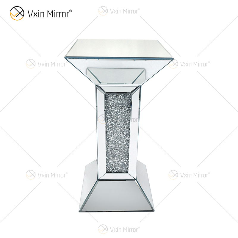 Novo Design Vxin WXF-722 Decoração de Casa Mesa Lateral Diamante Triturado Espelho Prata Móveis Mesa Lateral