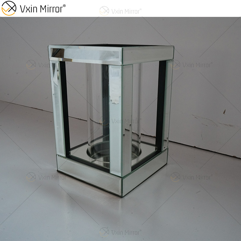 Nome personalizável moderno elegante WXCH-064 prata cristal espelhado castiçal para casamento em casa
